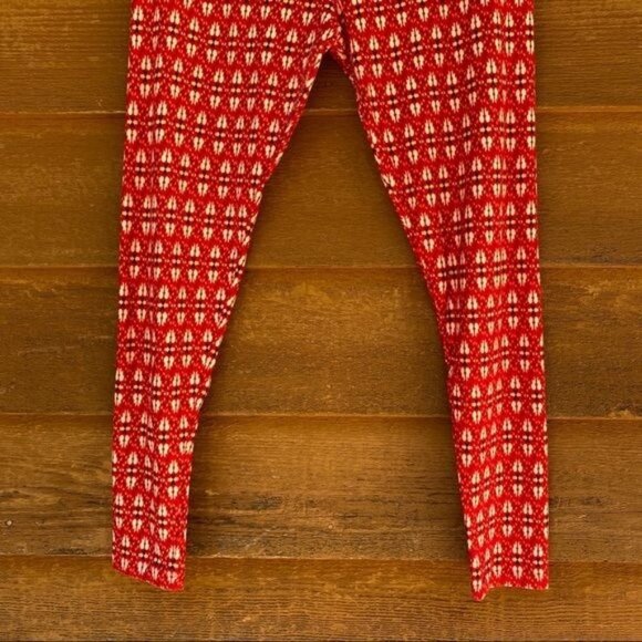LulaRoe Leggings Red Geometric Patterned - Picture 11 of 13